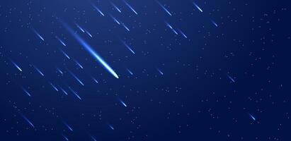 Abstract space galaxy with comet in night sky or Stardust glowing light background. illustration vector