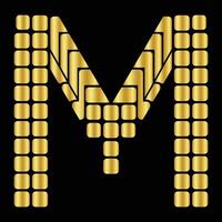 M Alphabet logo style design art vector