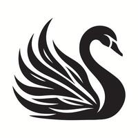 a black swan on a white background vector