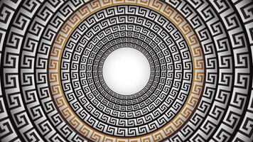 Optical illusion tunnel with chinese classical style circle border, frame vector