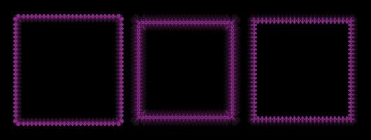 Three rectangular border frames with intricate details, thorn-like grunge edgy appearance. Detailed, decorative borders with repeating shapes. For graphic design, journaling, and digital photo frame. vector