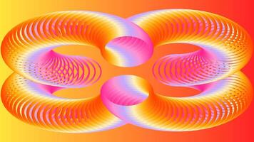Abstract background of complex pattern of overlapping circles with gradient of orange white purple and pink vector