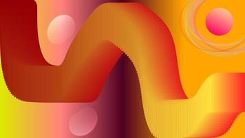 Abstract background with multiple colors and wavy orange object vector