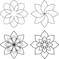 Set Geometric Line Mandala vector
