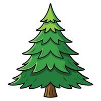 a cartoon pine tree on a white background vector
