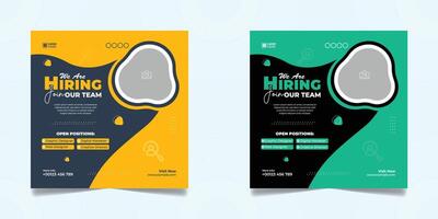 We are hiring square web banner design vector