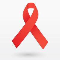 Red Awareness Ribbon. A red ribbon on a white background. vector