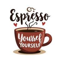 T-shirt design in cursive script Coffee. vector