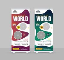 Travel Roll Up Banner Design Template vector