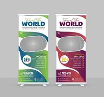 Tour and Travel rollup business trip xbanner design template vector