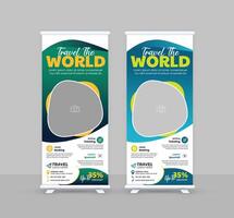 Travel Roll up Banner Design vector