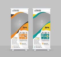 Tour And Travel Roll Up Banner Template Design vector