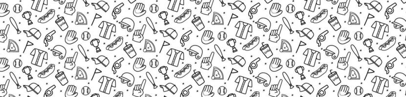 baseball seamless pattern background monochrome hand drawing icon vector