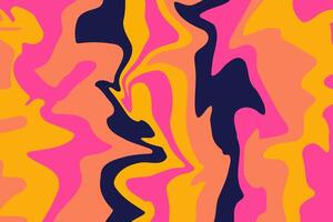 Abstract Psychedelic Wave Pattern with Bold Pink, Orange, and Blue Curves vector