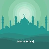 Isra mi'raj flat illustration poster square size vector