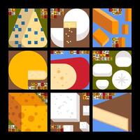 Cheese Variation Geometric Elements Concept vector