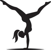 Dynamic Handstand Silhouette Graphic for Sport Related Projects vector