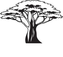 Timeless Banyan Tree Silhouette for Nature Designs vector