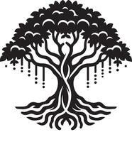 High Definition Banyan Tree Silhouette Download vector