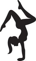 Artistic Representation of Handstand Silhouette Figure vector