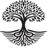 Digital Artwork of Banyan Tree Silhouette vector