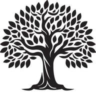 Modern Banyan Tree Silhouette Graphic Design vector