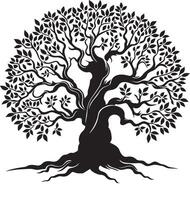 Versatile Banyan Tree Silhouette for Creative Projects vector