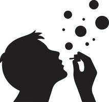 Elegant Design Featuring A Person Blowing Bubbles vector