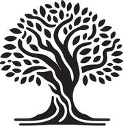 Trendy Banyan Tree Silhouette for Social Media vector
