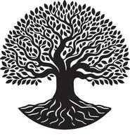Majestic Banyan Tree Silhouette Image vector