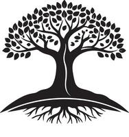 Artistic Illustration of Banyan Tree Silhouette vector