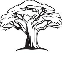 Lush Banyan Tree Silhouette Illustration for Projects vector