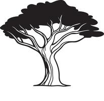 Impressive Banyan Tree Silhouette for Presentations vector