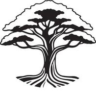 Customizable Banyan Tree Silhouette Design Template vector