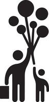 Captivating Graphic of Individual with Balloons vector