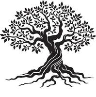 Creative Banyan Tree Silhouette Design for Use vector