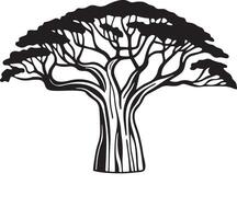 Gorgeous Banyan Tree Silhouette for Digital Artwork vector