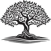Diverse Banyan Tree Silhouette Graphics Collection vector