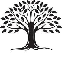 Unique Concept Banyan Tree Silhouette Design vector