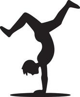 Handstand Pose Silhouette Art for Athletic Designs vector