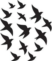 Flock of Birds Creating Artistic Silhouette Design vector