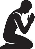 Stunning Kneeling Figure Silhouette for Graphic Projects vector