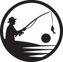 High Quality Fisherman Casting Line Silhouette Image vector