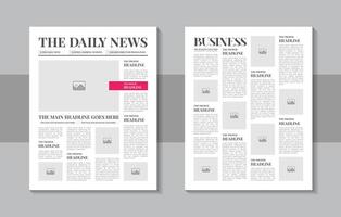Newspaper . Realistic Pages Template. News Page Layout. Columns And Photos vector
