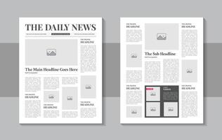 Newspaper . Realistic Pages Template. News Page Layout. Columns And Photos vector