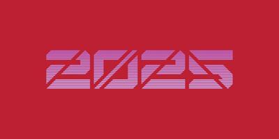 2025 Happy New Year with classic retro design. illustration vector