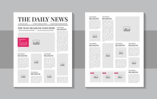 Newspaper Cover Set . Abstract News Template. Blank Page Spaces For Images. Breaking. Realistic Pages Template. Page Layout vector