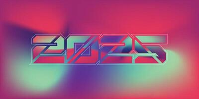 Happy new year 2025 with modern gradient trendy design. vector