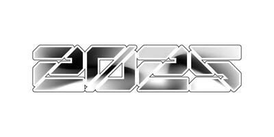 Happy new year 2025. Modern futuristic gradient concept design. vector
