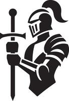 Elegant Knight in Armor with Sword Graphic Design vector